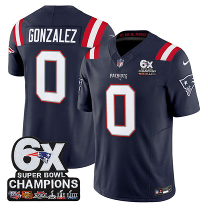 Men's New England Patriots 6-Time Champions Patch Vapor Limited Jersey - All Stitched