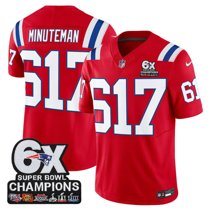 Men's New England Patriots 6-Time Champions Patch Vapor Limited Jersey - All Stitched