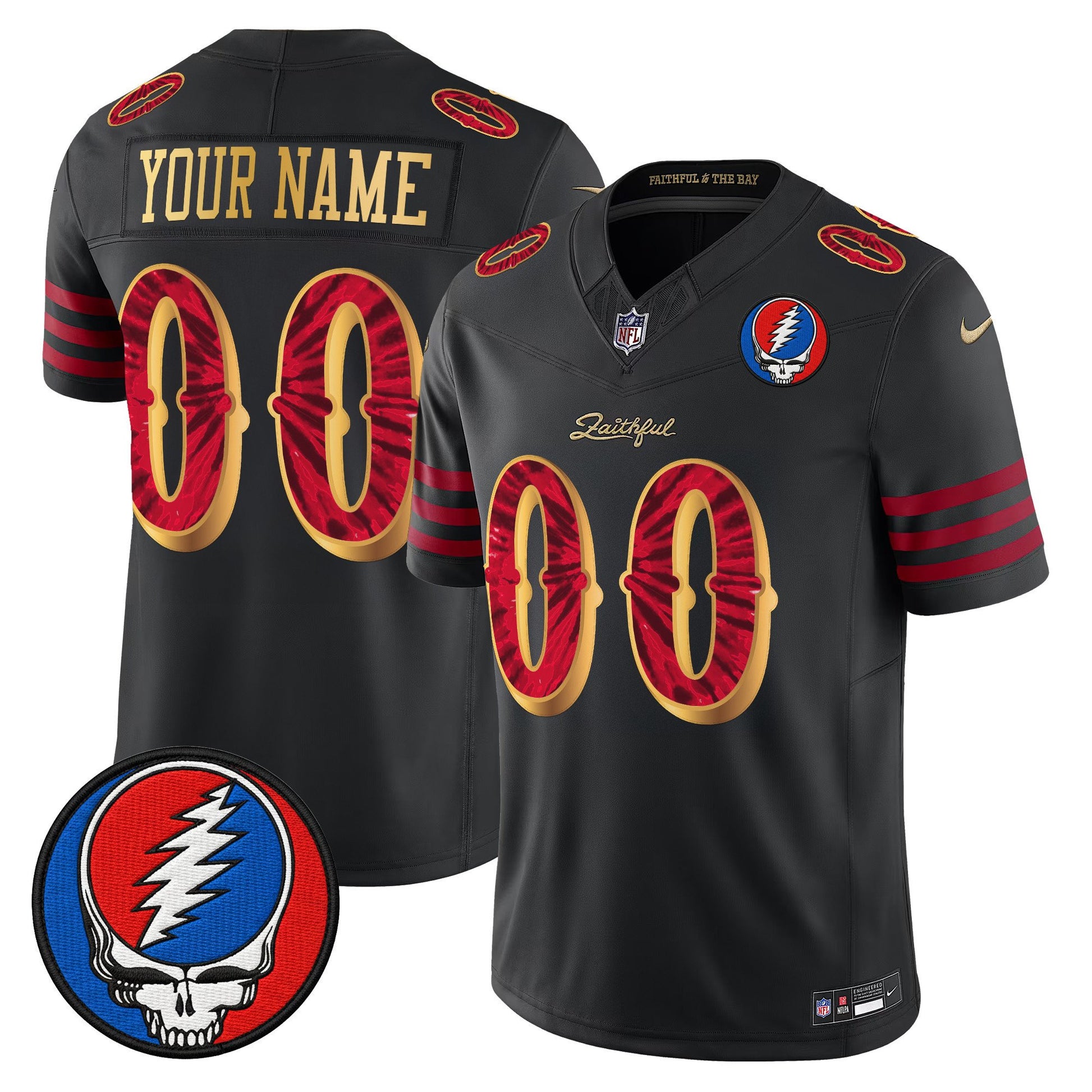San Francisco 49ers x Grateful Dead Rivalries Vapor Limited Custom Jersey - Rivalries Edition - All Stitched