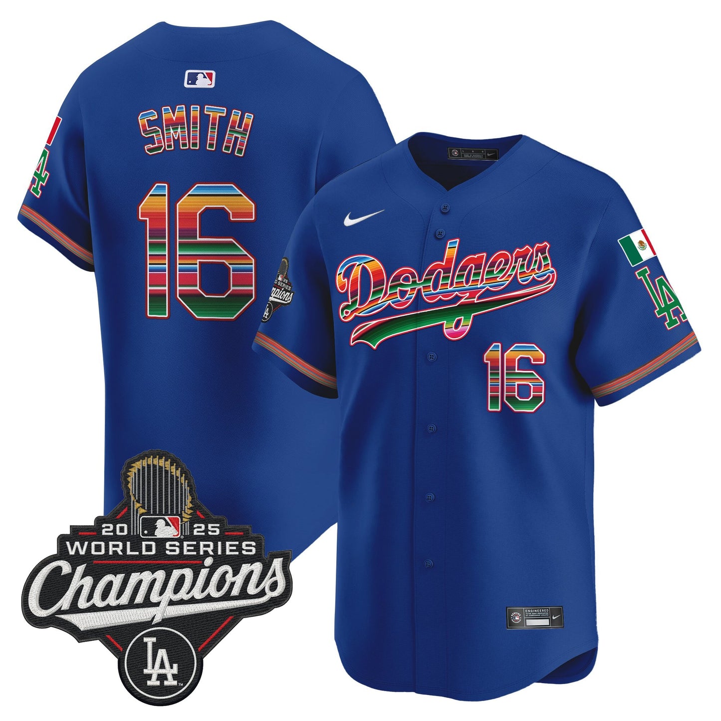 Men's Dodgers Mexico 2025 World Series Champions Vapor Premier Limited Jersey - All Stitched