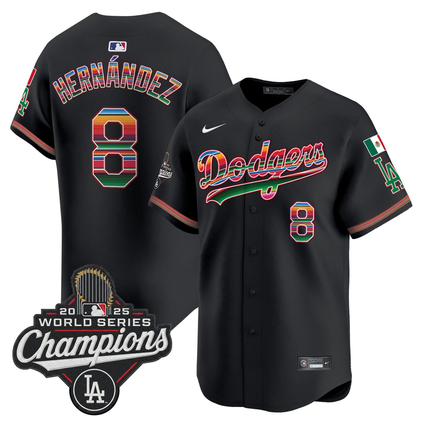 Men's Dodgers Mexico 2025 World Series Champions Vapor Premier Limited Jersey - All Stitched