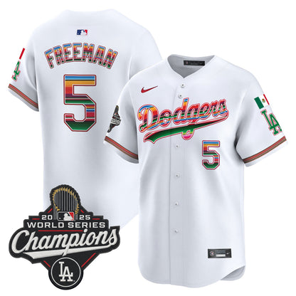 Men's Dodgers Mexico 2025 World Series Champions Vapor Premier Limited Jersey - All Stitched