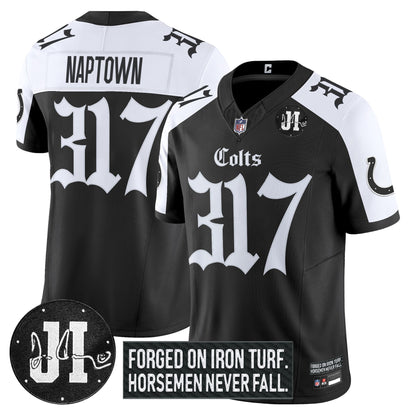 Men's Indianapolis Colts 2025 'Gothic Iron Hoof Edition' Vapor Limited Jersey - Jim Irsay Patch - All Stitched