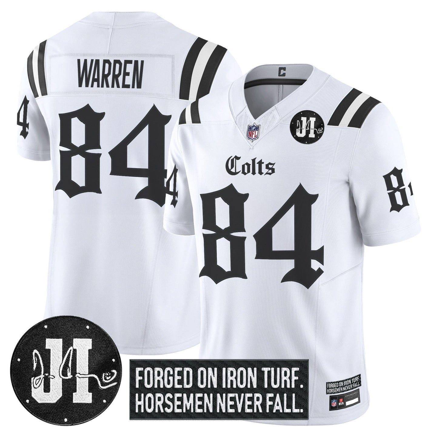Men's Indianapolis Colts 2025 'Gothic Iron Hoof Edition' Vapor Limited Jersey - Jim Irsay Patch - All Stitched
