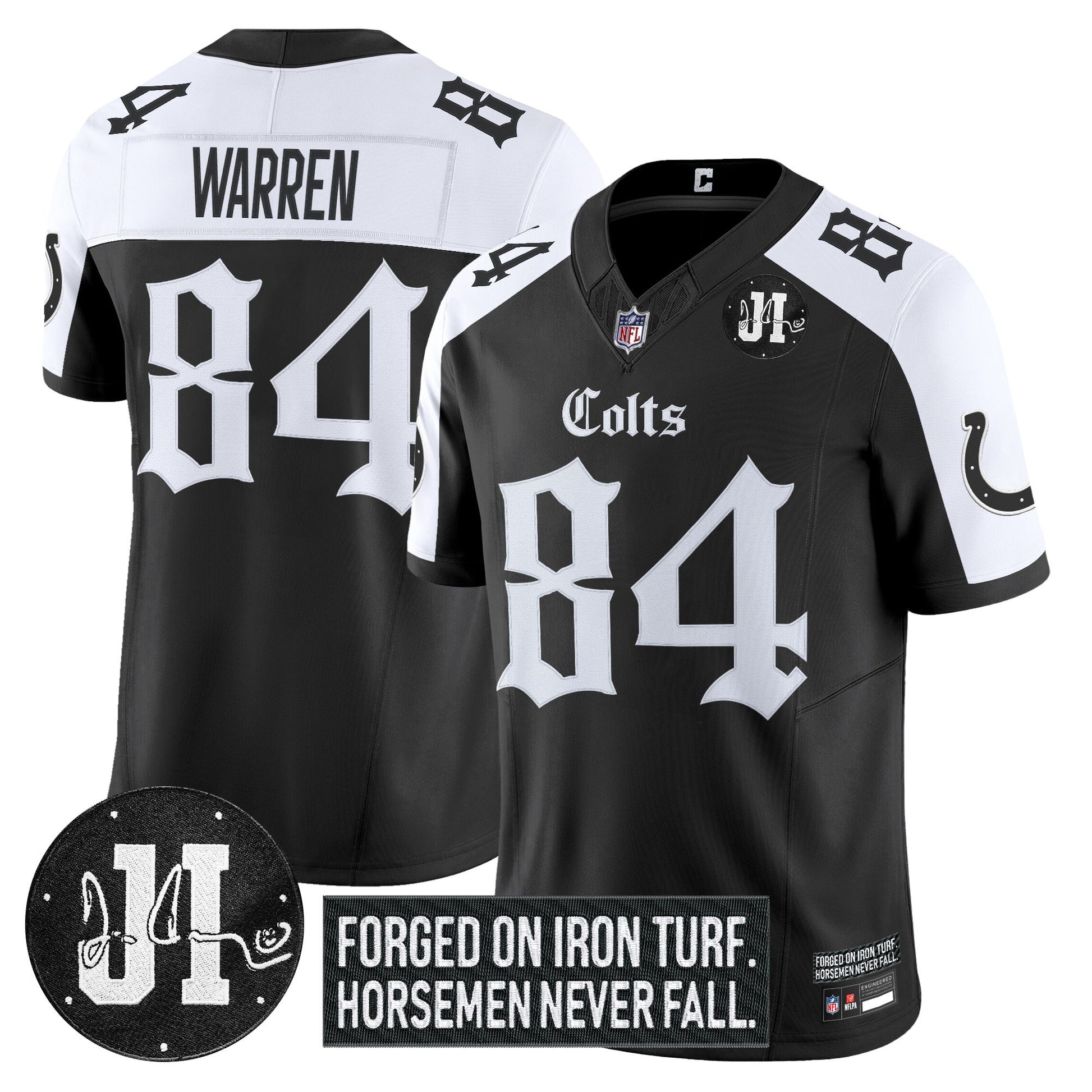 Men's Indianapolis Colts 2025 'Gothic Iron Hoof Edition' Vapor Limited Jersey - Jim Irsay Patch - All Stitched