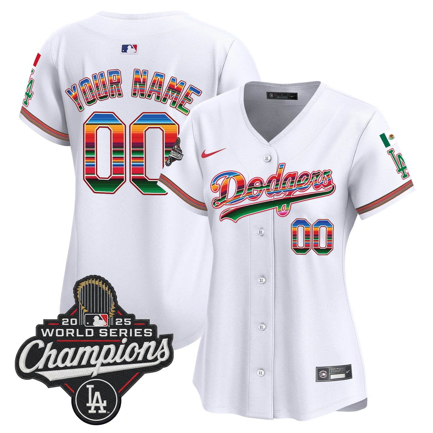 Dodgers Mexico 2025 World Series Champions Vapor Premier Limited Custom Jersey - All Stitched