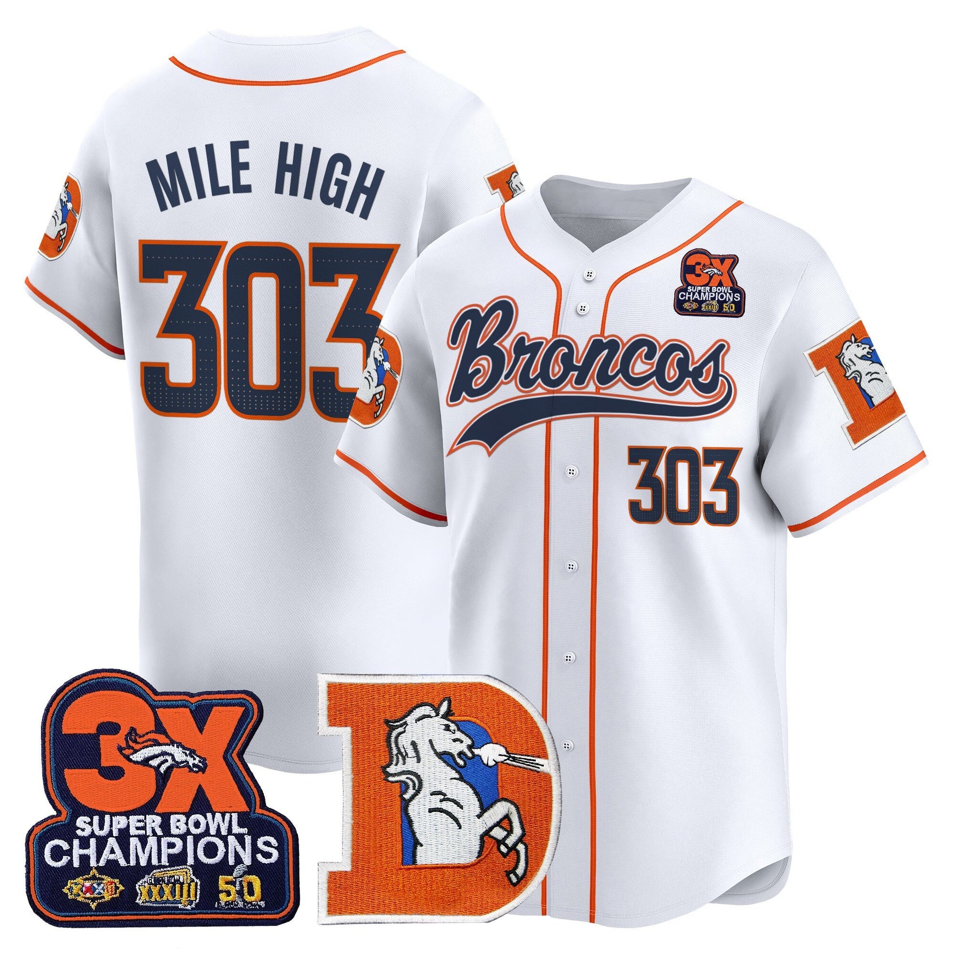 Men's Denver Broncos Throwback Vapor Baseball Jersey - All Stitched