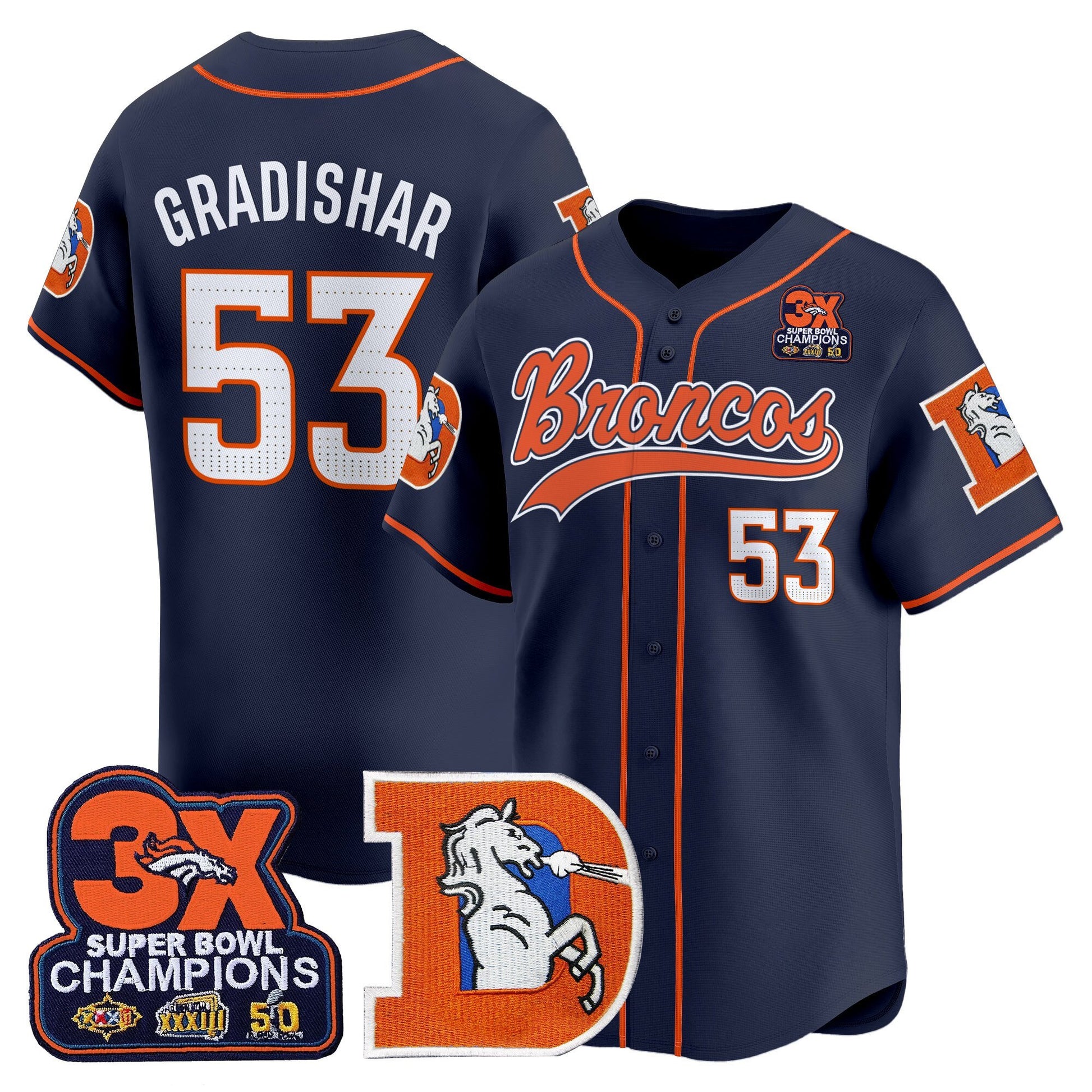 Men's Denver Broncos Throwback Vapor Baseball Jersey - All Stitched