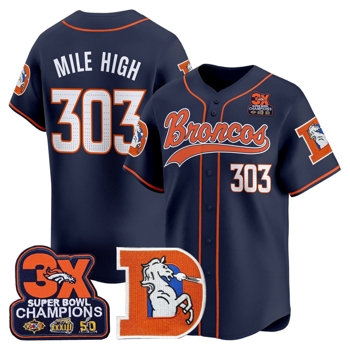 Men's Denver Broncos Throwback Vapor Baseball Jersey - All Stitched