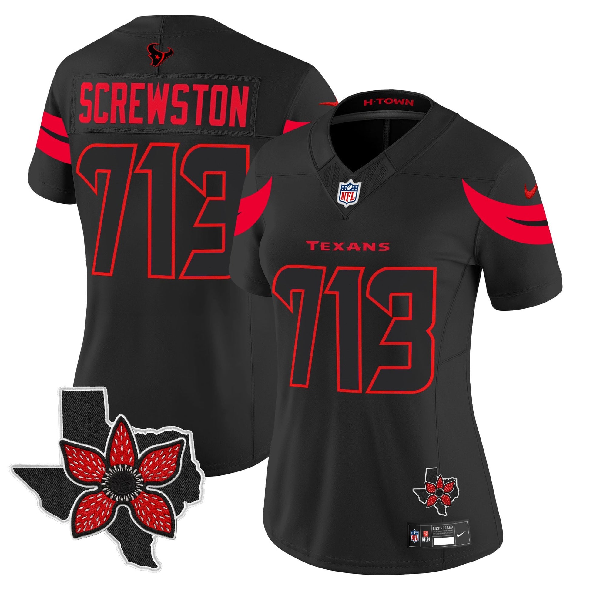 Women's Houston Texans 'Stranger Things Edition' Vapor Limited Jersey - All Stitched