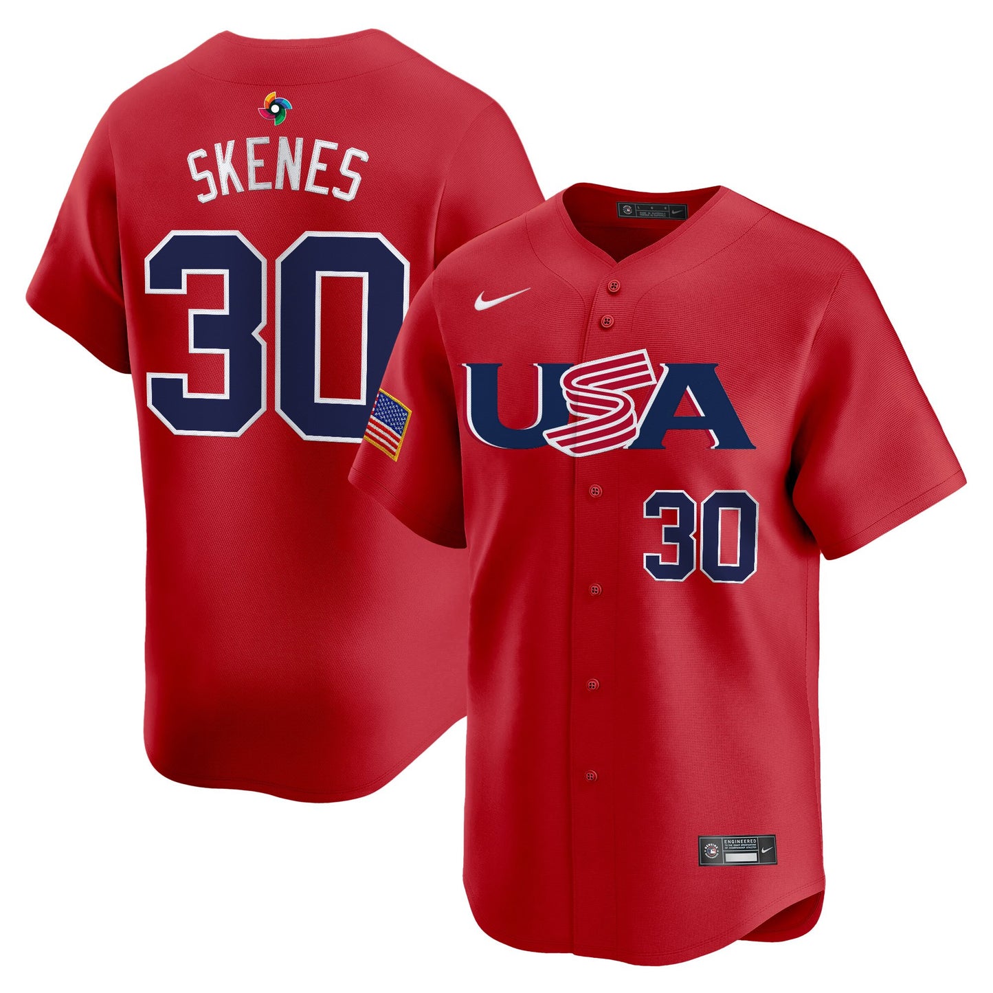 Men's Team USA World Baseball Classic Vapor Premier Jersey - 2023 Style - 2026 Roster (Projected Number) - All Stitched
