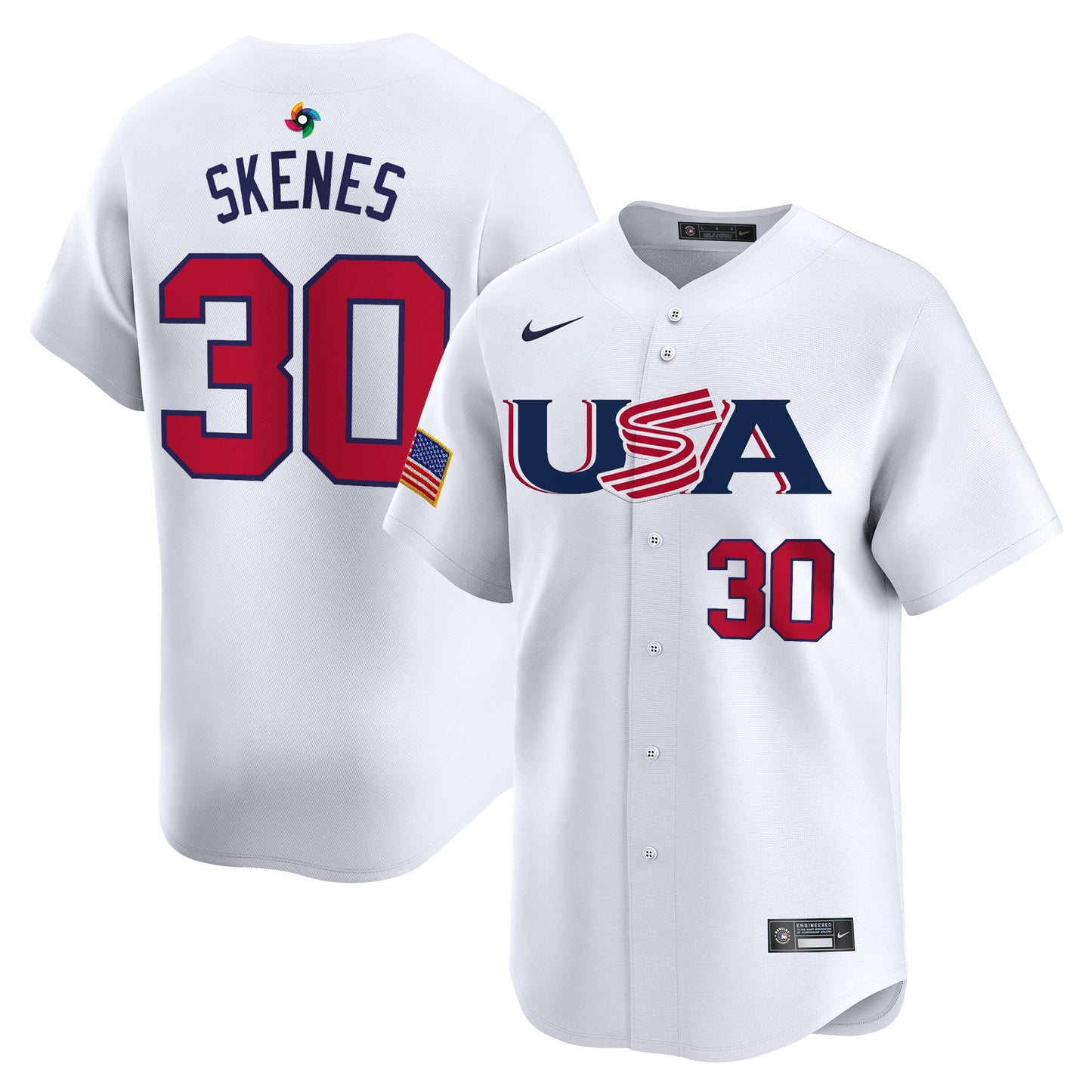 Men's Team USA World Baseball Classic Vapor Premier Jersey - 2023 Style - 2026 Roster (Projected Number) - All Stitched