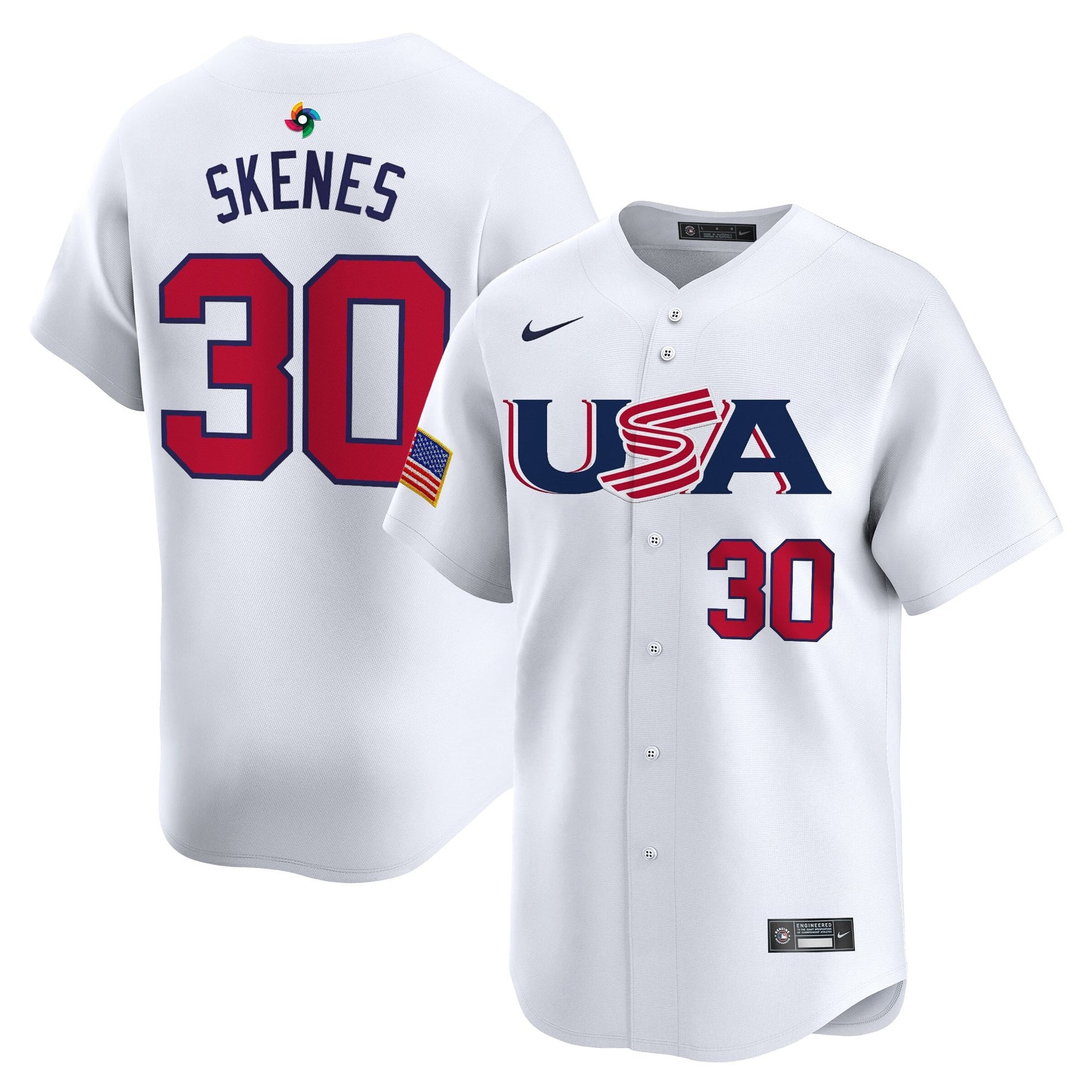 Men's Team USA World Baseball Classic Vapor Premier Jersey - 2026 Roster (Projected Number) - All Stitched