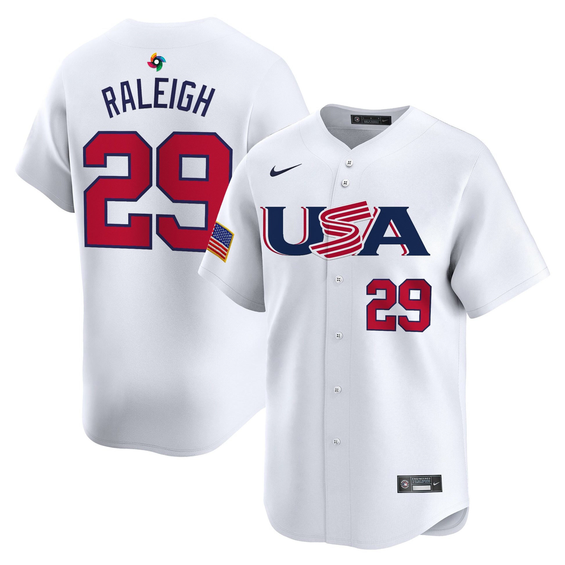 Men's Team USA World Baseball Classic Vapor Premier Jersey - 2023 Style - 2026 Roster (Projected Number) - All Stitched