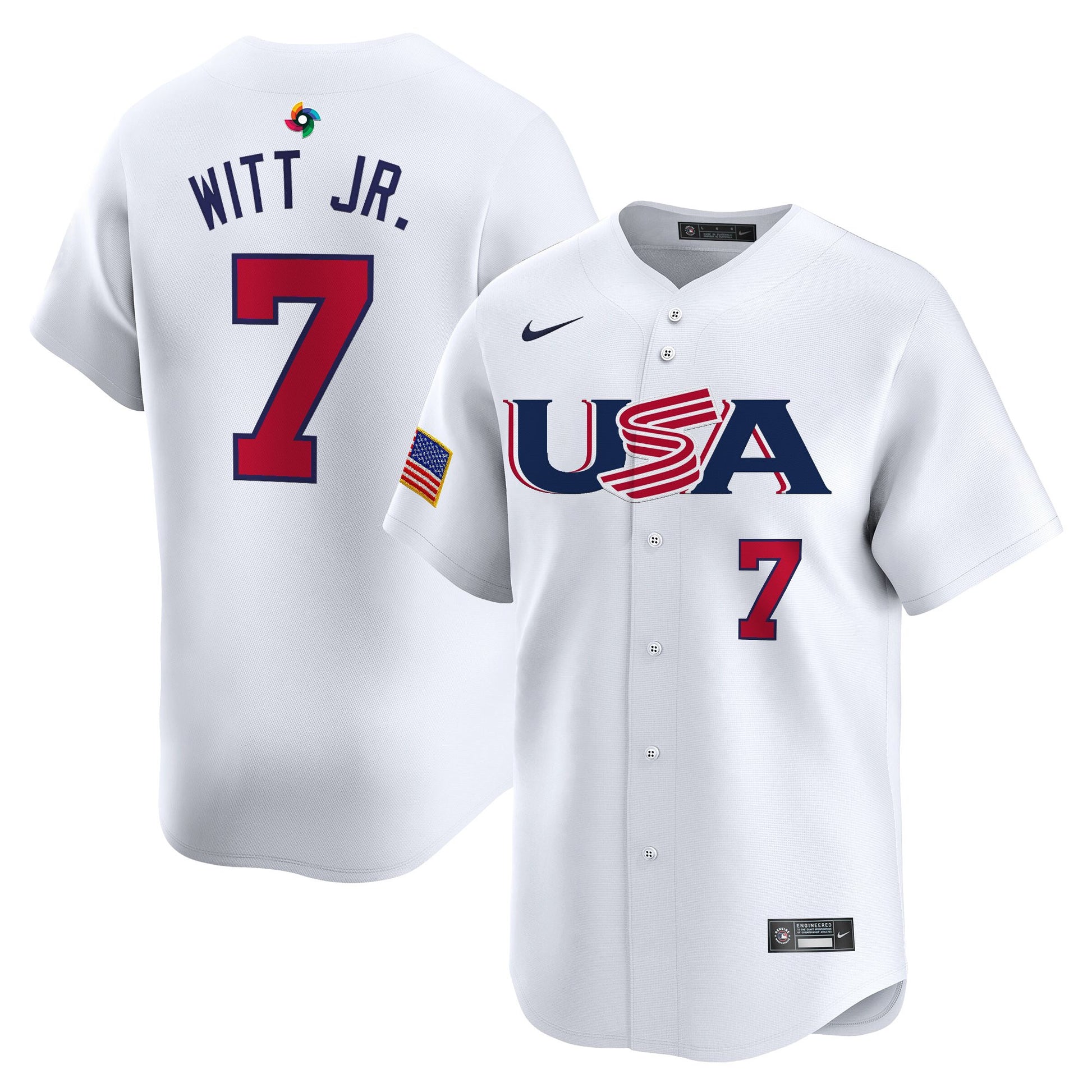 Men's Team USA World Baseball Classic Vapor Premier Jersey - 2023 Style - 2026 Roster (Projected Number) - All Stitched