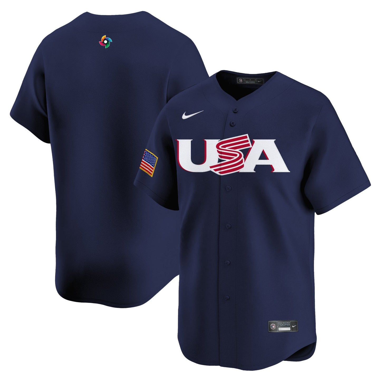 Men's Team USA World Baseball Classic Vapor Premier Jersey - 2023 Style - 2026 Roster (Projected Number) - All Stitched