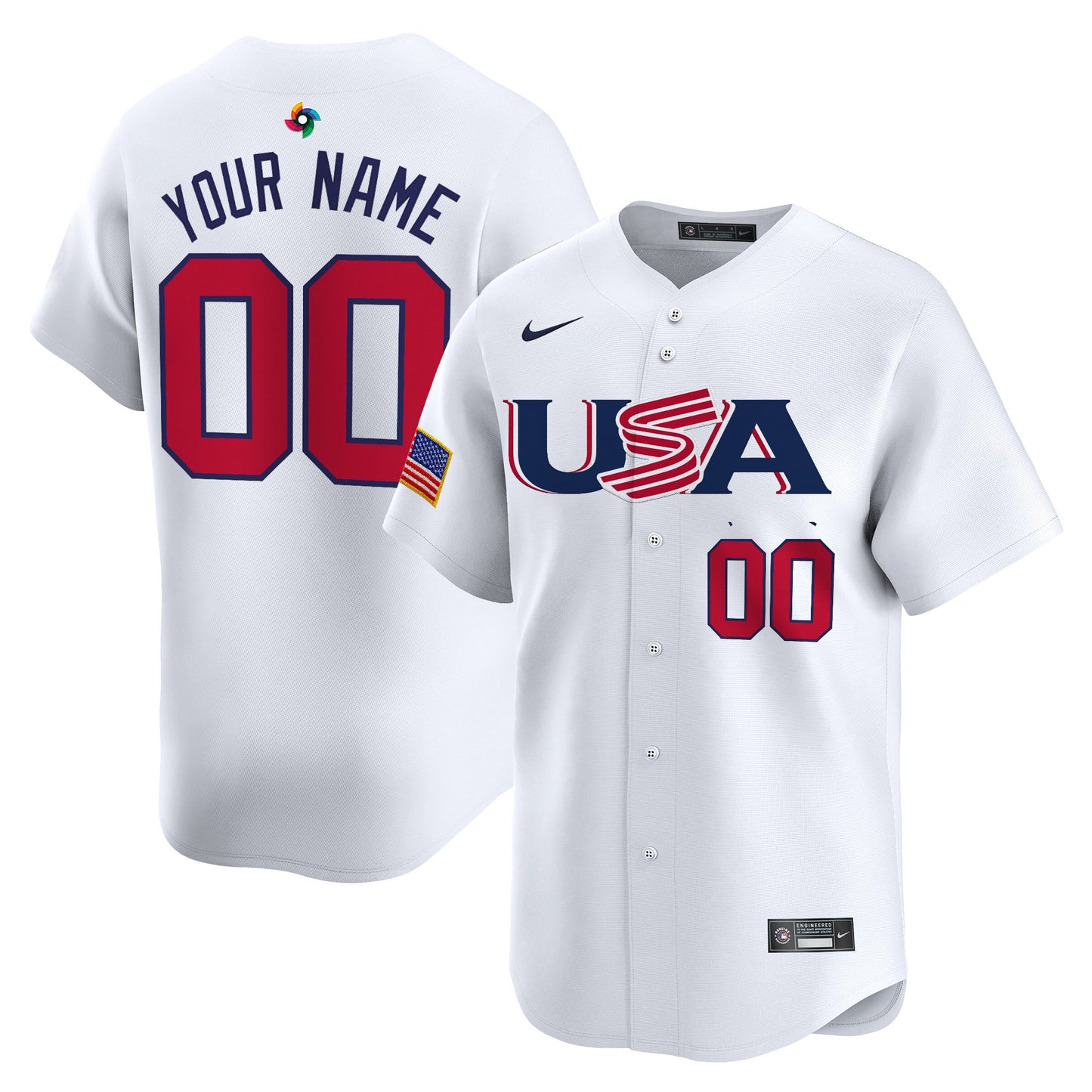 Team USA World Baseball Classic Vapor Premier Custom Jersey - 2023 Style - 2026 Roster (Projected Number) - All Stitched