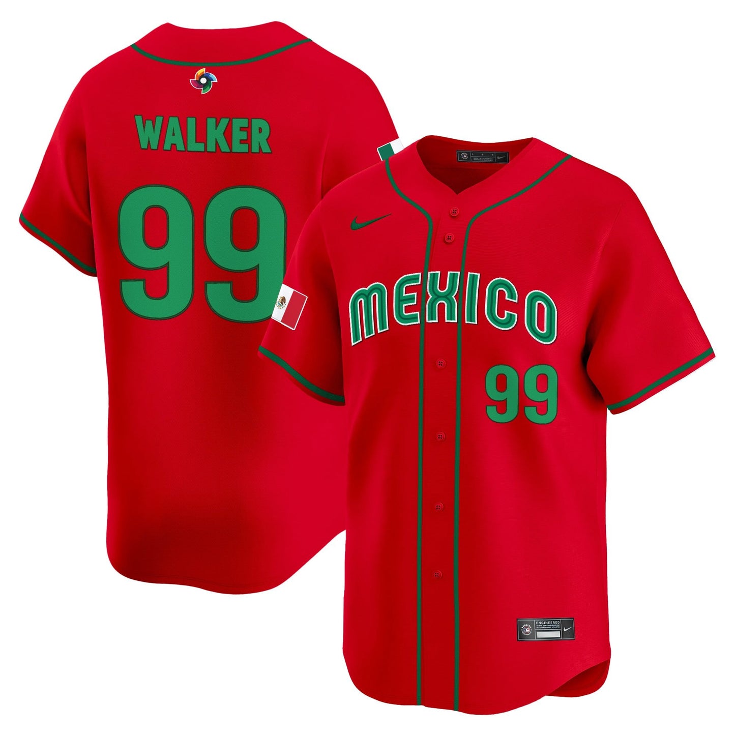 Men's Team Mexico World Baseball Classic Vapor Premier Jersey - 2026 Roster - All Stitched