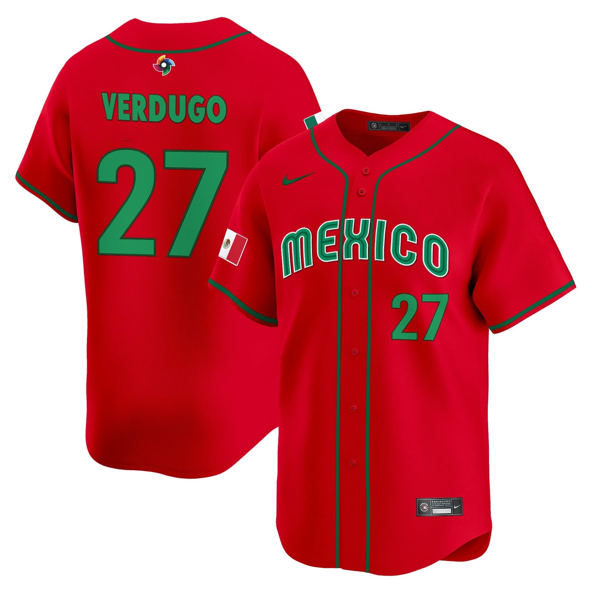 Men's Team Mexico World Baseball Classic Vapor Premier Jersey - 2026 Roster - All Stitched