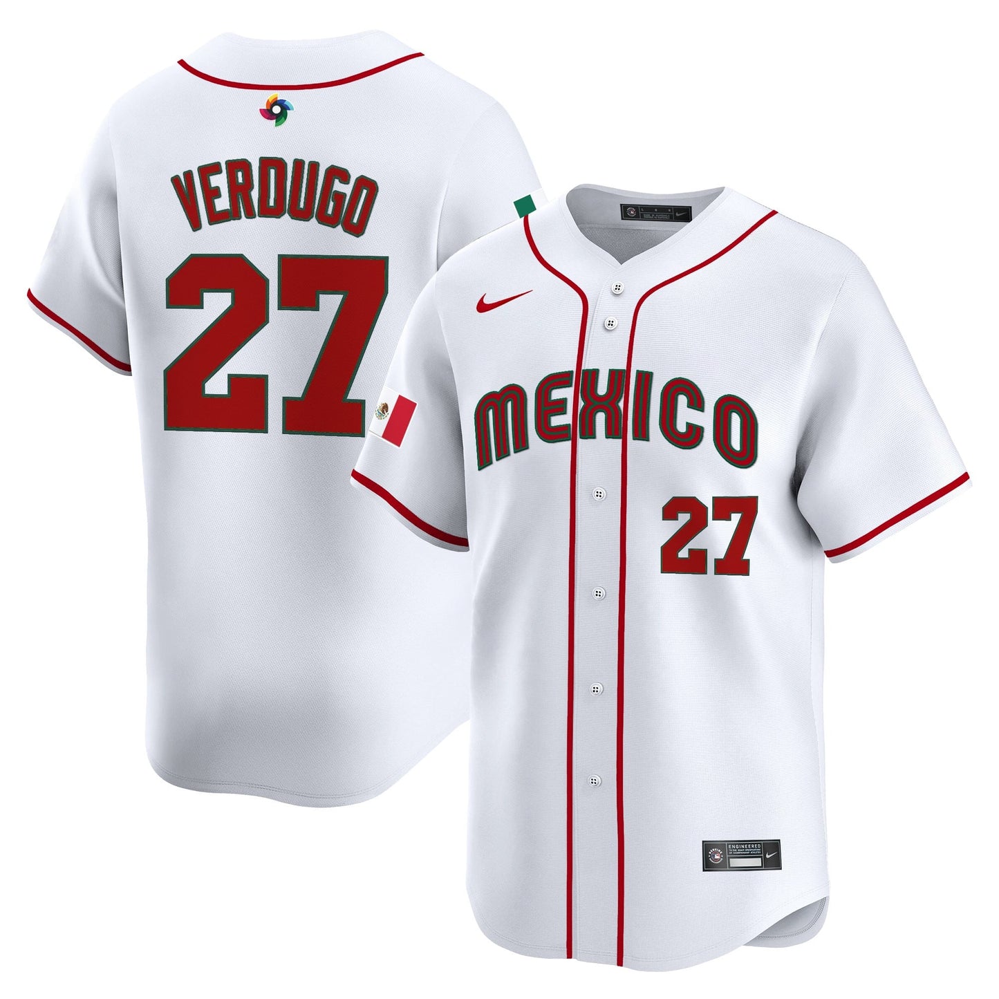 Men's Team Mexico World Baseball Classic Vapor Premier Jersey - 2026 Roster - All Stitched