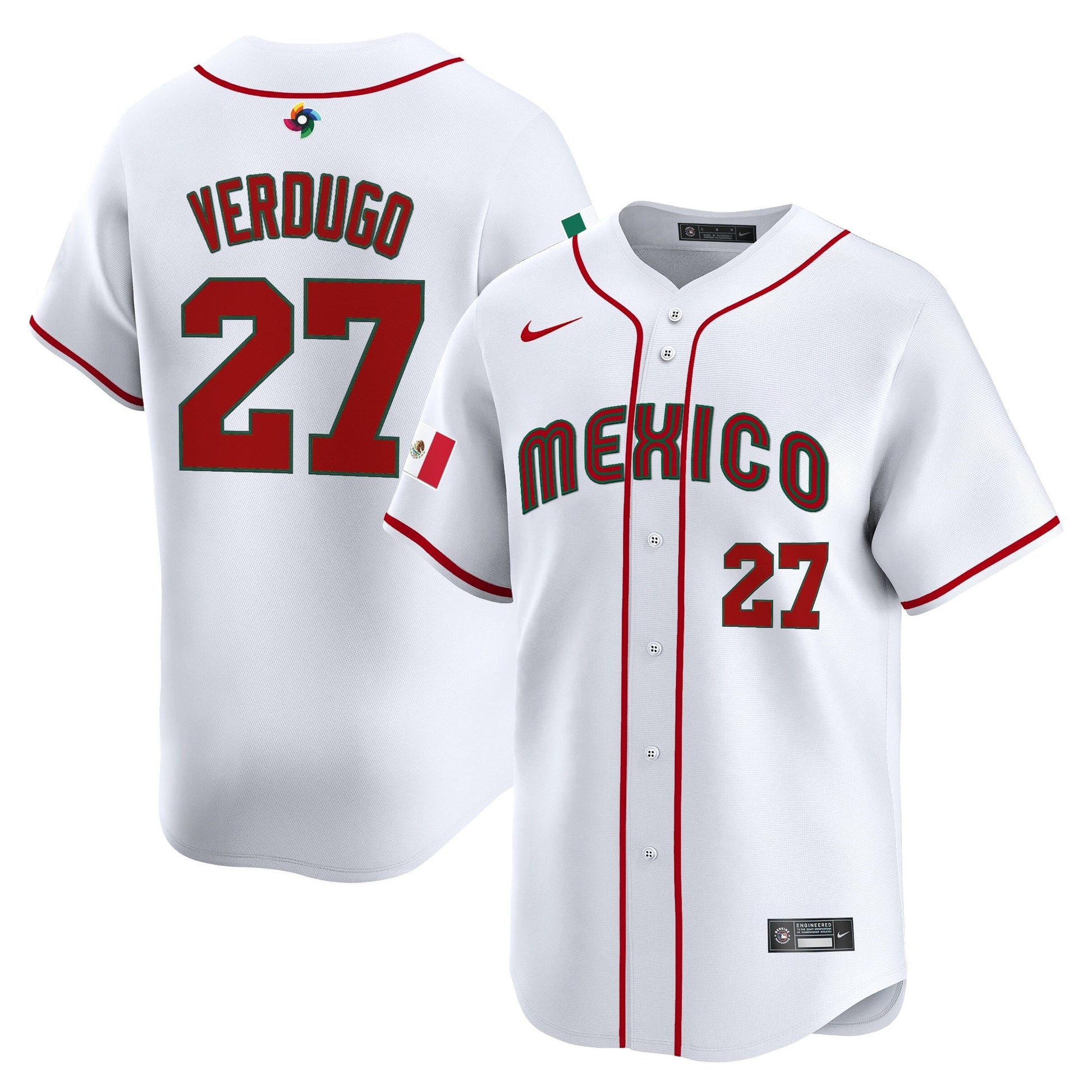 Men's Team Mexico World Baseball Classic Vapor Premier Jersey - 2026 Roster - All Stitched