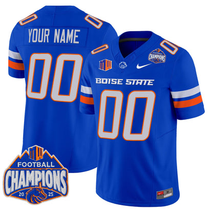 Boise State Broncos 2025 Mountain West Football Champions Vapor Limited Custom Jersey - All Stitched