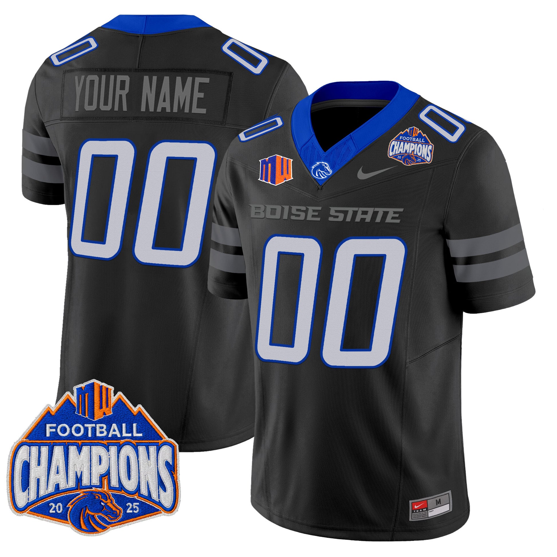 Boise State Broncos 2025 Mountain West Football Champions Vapor Limited Custom Jersey - All Stitched
