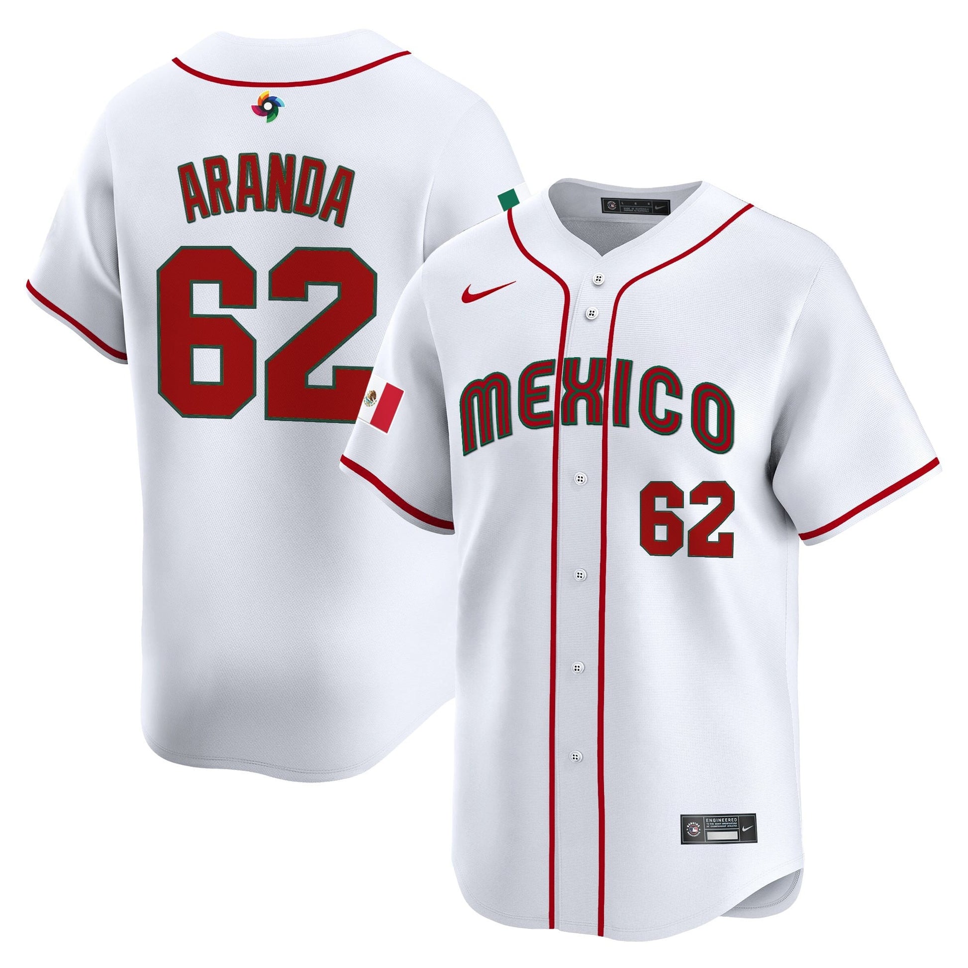 Men's Team Mexico World Baseball Classic Vapor Premier Jersey - 2026 Roster - All Stitched