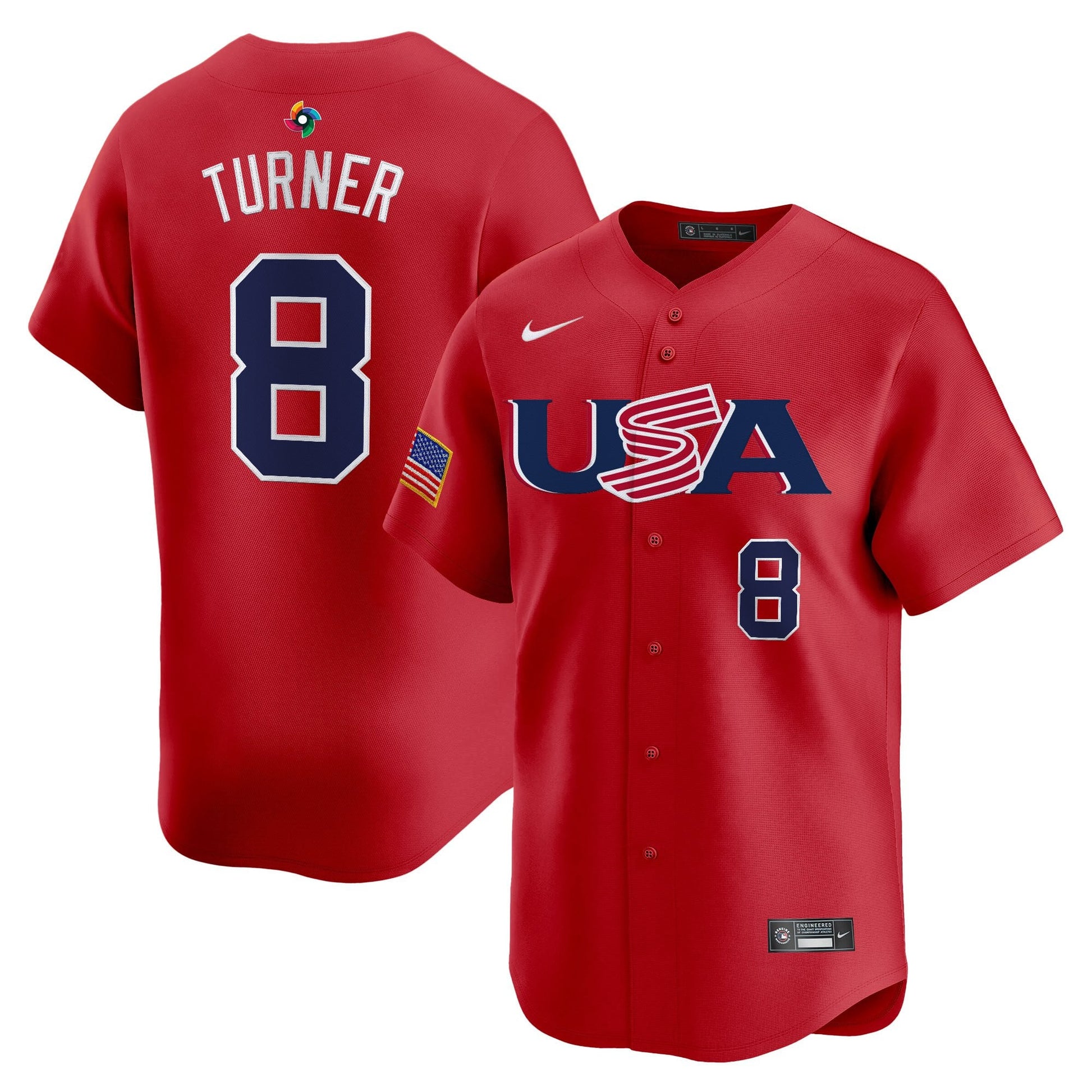 Men's Team USA World Baseball Classic Vapor Premier Jersey - 2026 Roster (Projected Number) - All Stitched