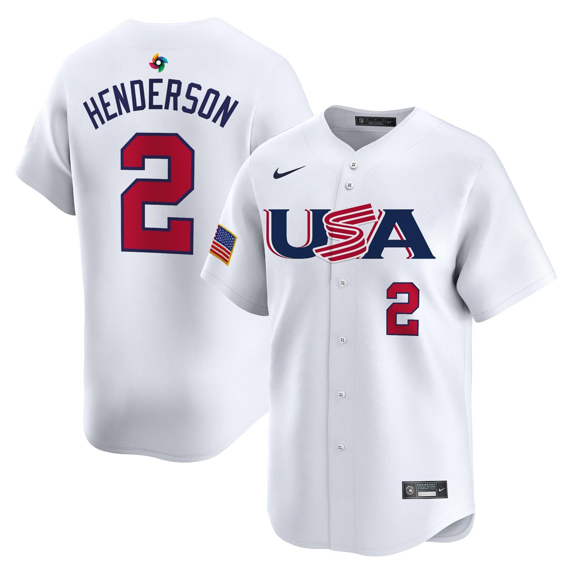Men's Team USA World Baseball Classic Vapor Premier Jersey - 2026 Roster (Projected Number) - All Stitched