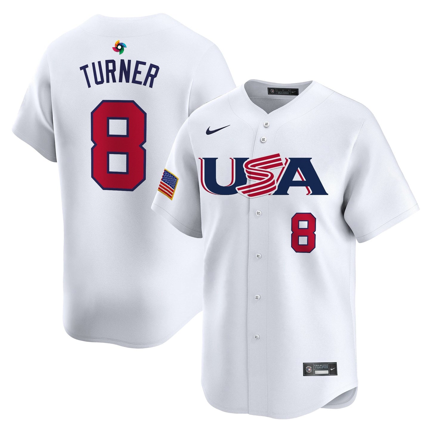 Men's Team USA World Baseball Classic Vapor Premier Jersey - 2026 Roster (Projected Number) - All Stitched