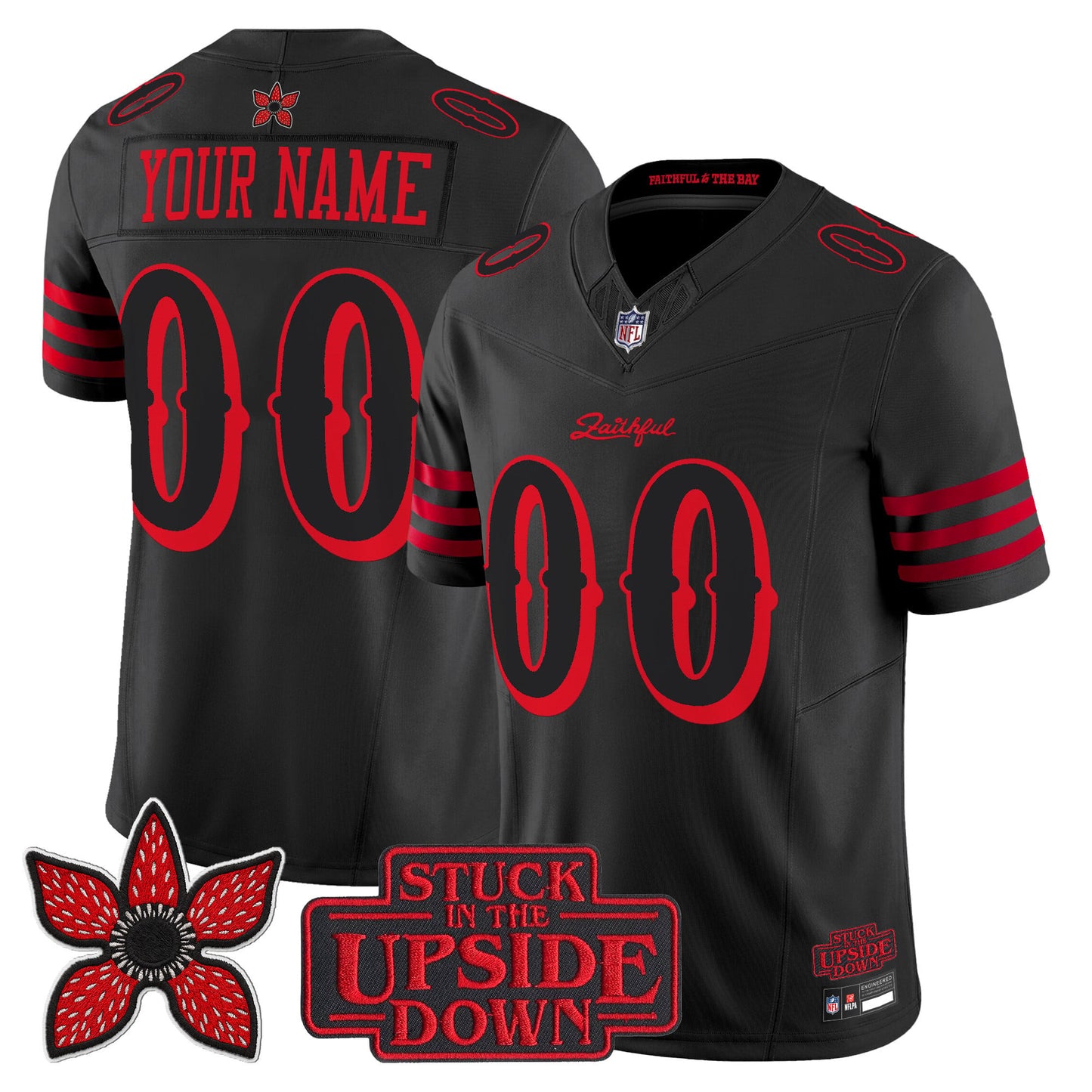 San Francisco 49ers 'Rivalries x Stranger Things Edition' Vapor Limited Custom Jersey - All Stitched