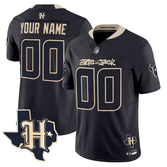 Houston Texans x Cactus Jack Vapor Limited Custom Jersey - All Stitched