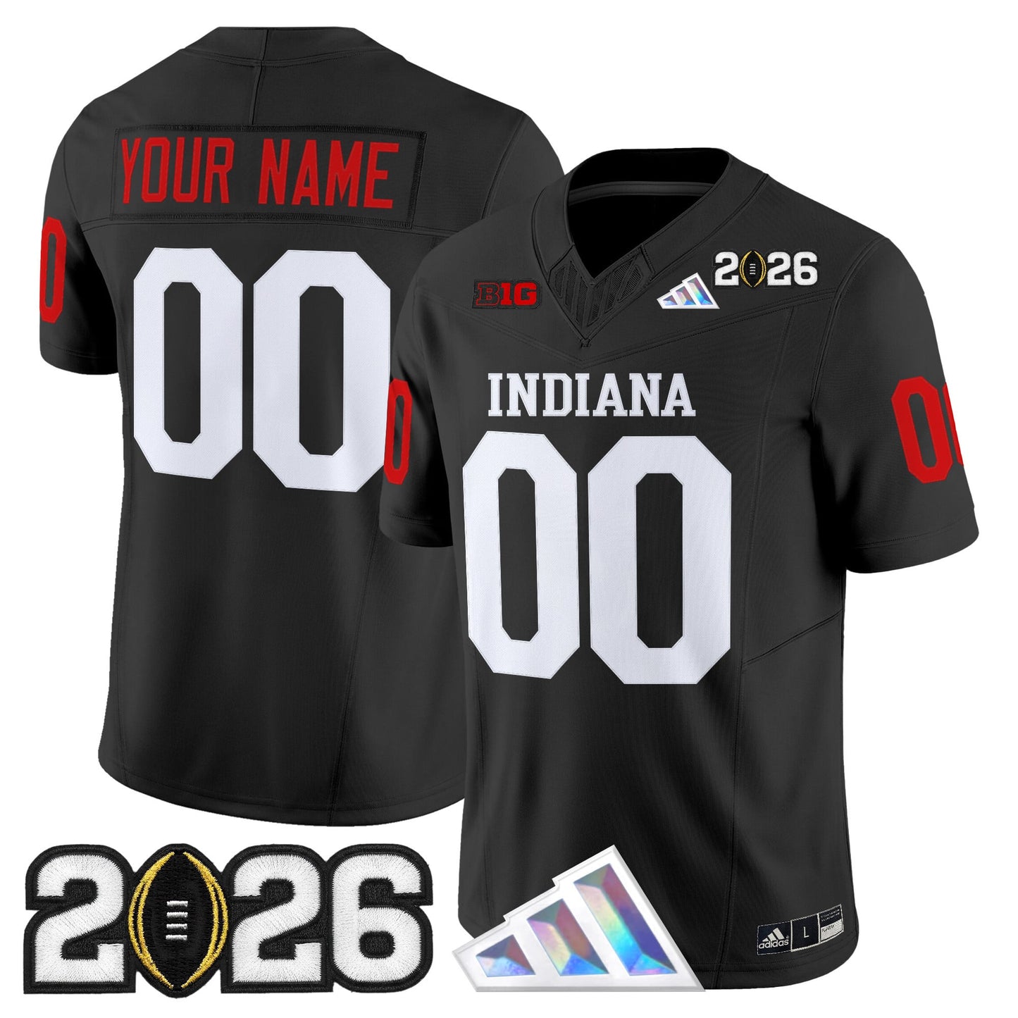 Indiana Hoosiers 2026 CFP Final Patch Vapor Limited Custom Jersey V3 - All Stitched