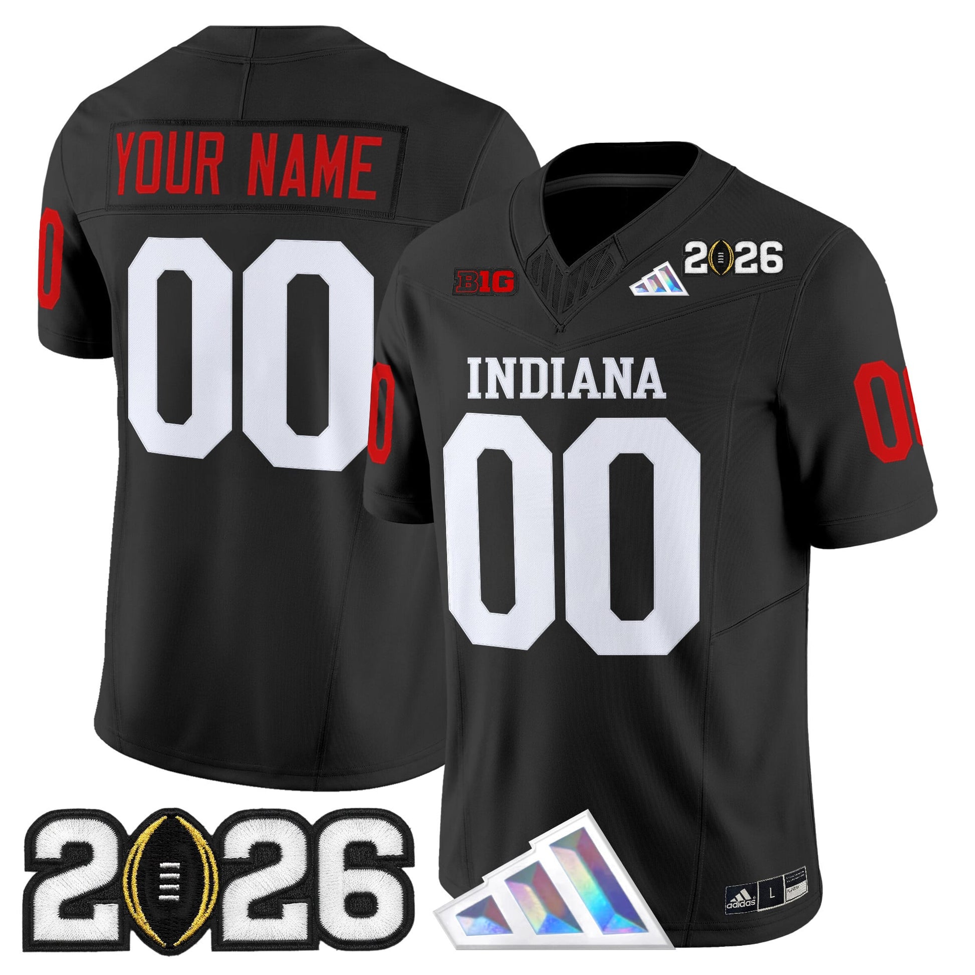 Indiana Hoosiers 2026 CFP Final Patch Vapor Limited Custom Jersey V3 - All Stitched