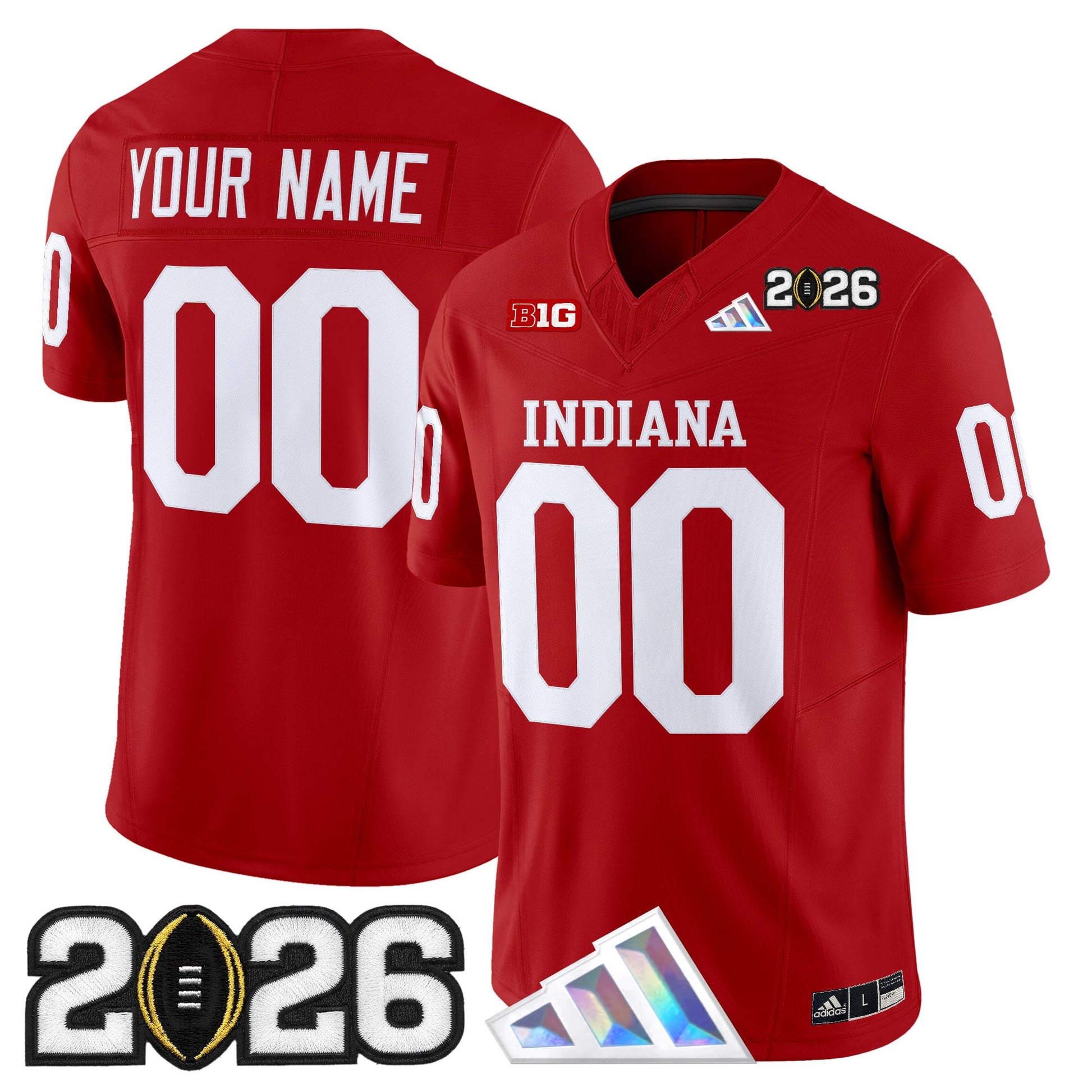 Indiana Hoosiers 2026 CFP Final Patch Vapor Limited Custom Jersey V3 - All Stitched