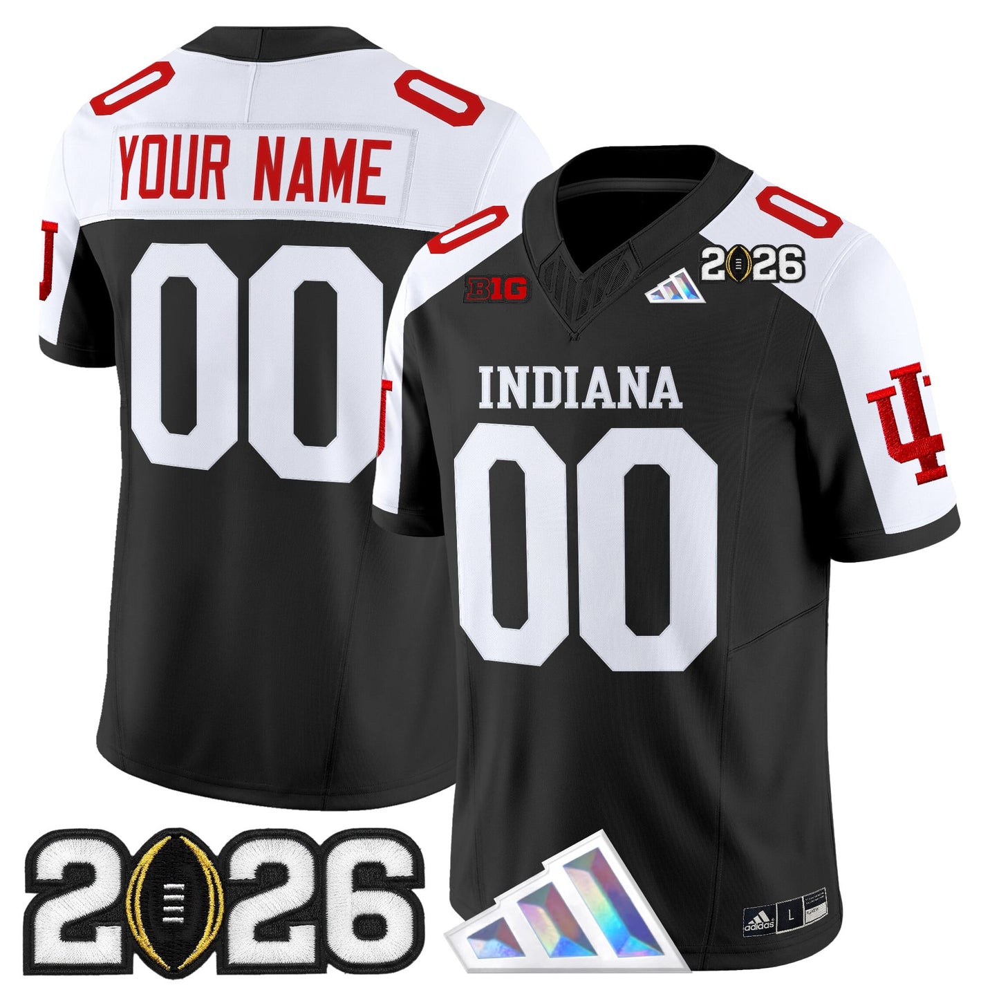 Indiana Hoosiers 2026 CFP Final Patch Vapor Limited Custom Jersey V3 - All Stitched