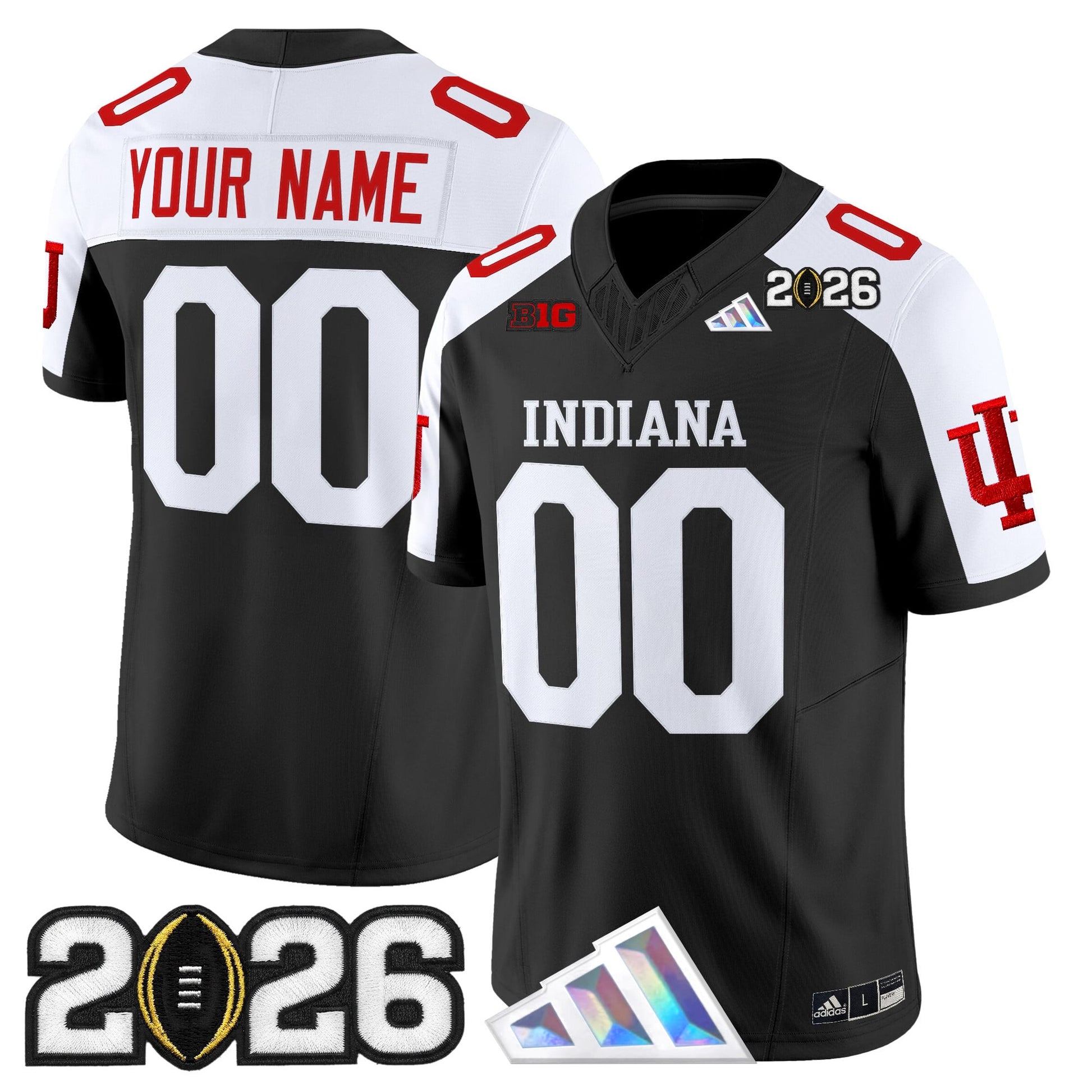 Indiana Hoosiers 2026 CFP Final Patch Vapor Limited Custom Jersey V3 - All Stitched