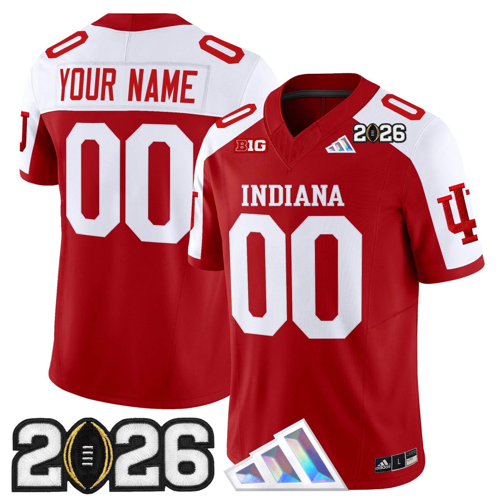 Indiana Hoosiers 2026 CFP Final Patch Vapor Limited Custom Jersey V3 - All Stitched