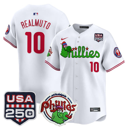Men's Philadelphia Phillies Phanatic & 250America Patch Vapor Premier Limited Jersey - All Stitched