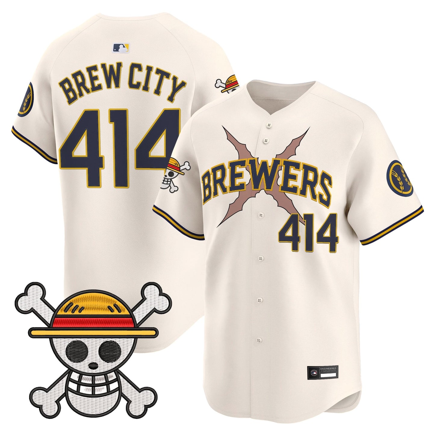 Milwaukee Brewers x One Piece Vapor Premier Limited Jersey - Stitched