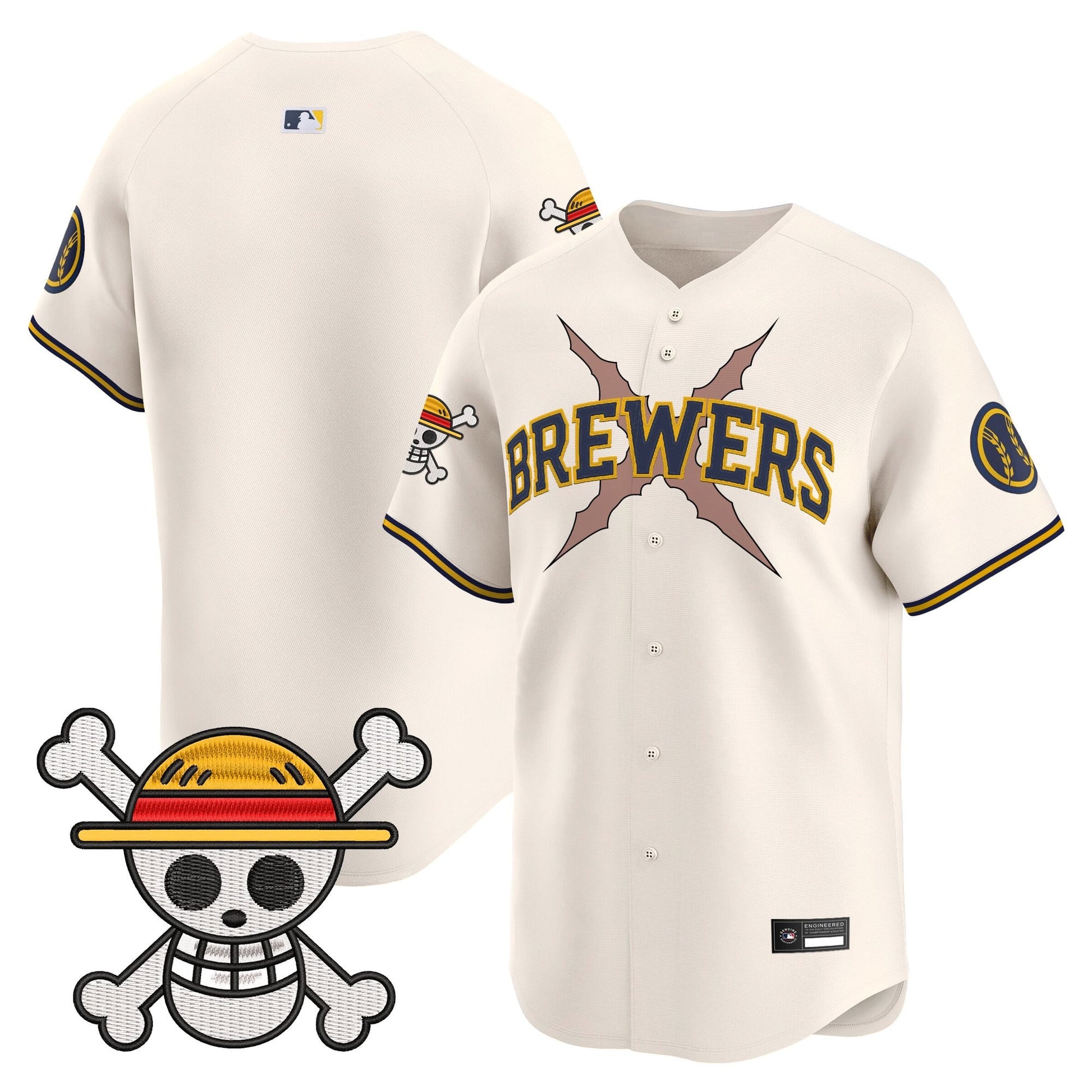 Milwaukee Brewers x One Piece Vapor Premier Limited Jersey - Stitched