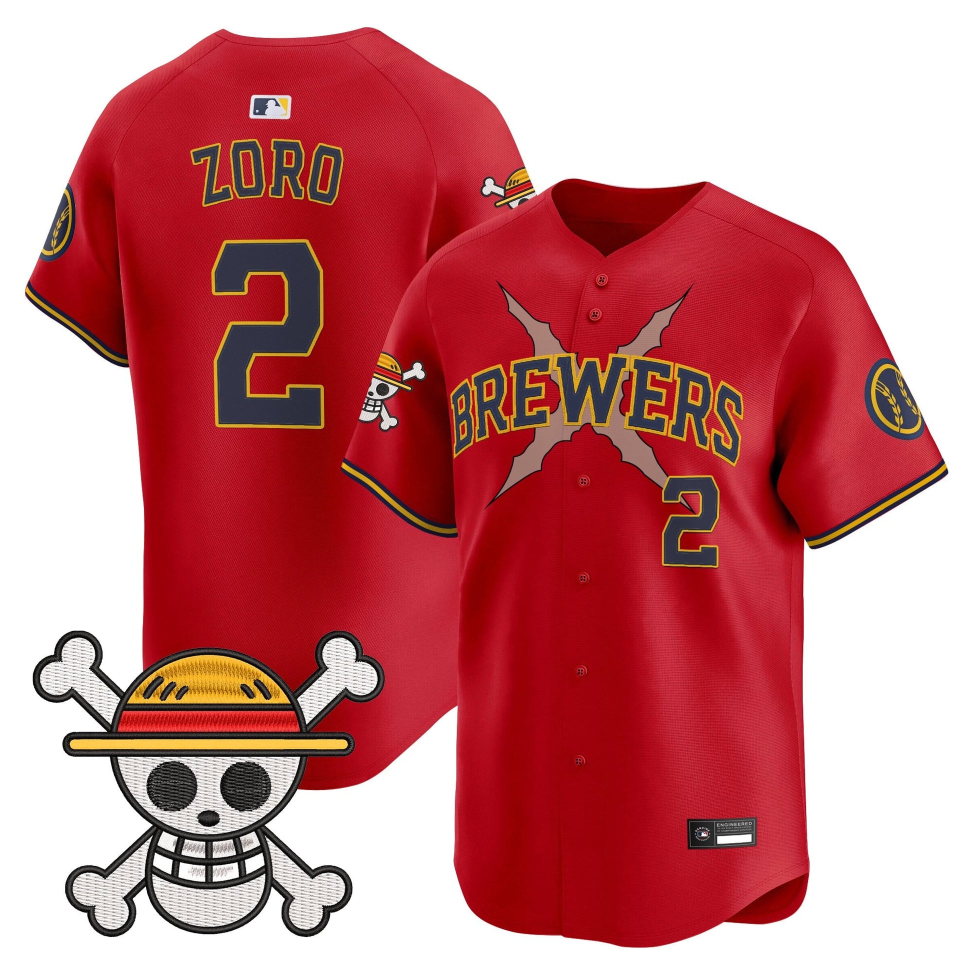 Milwaukee Brewers x One Piece Vapor Premier Limited Jersey - Stitched