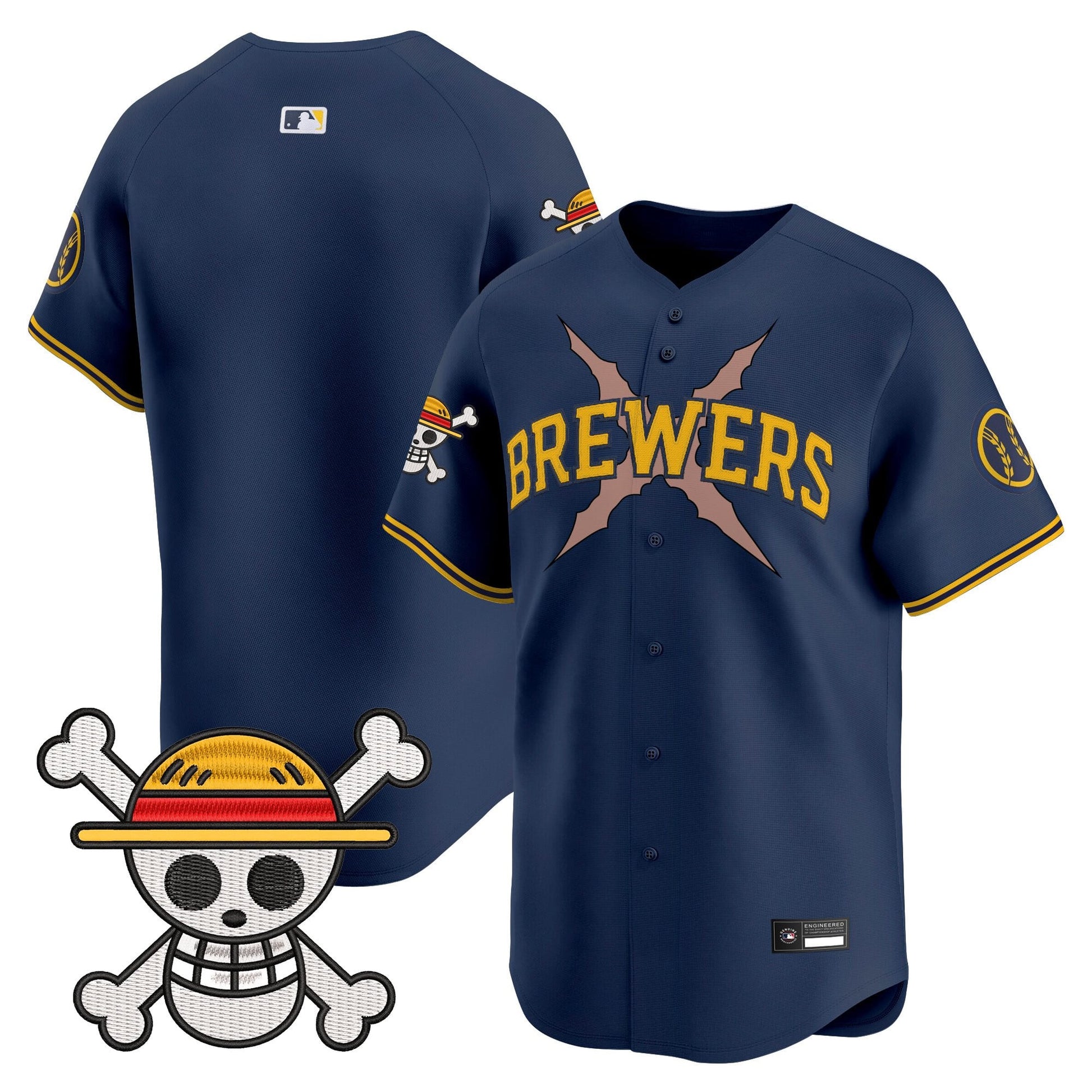 Milwaukee Brewers x One Piece Vapor Premier Limited Jersey - Stitched