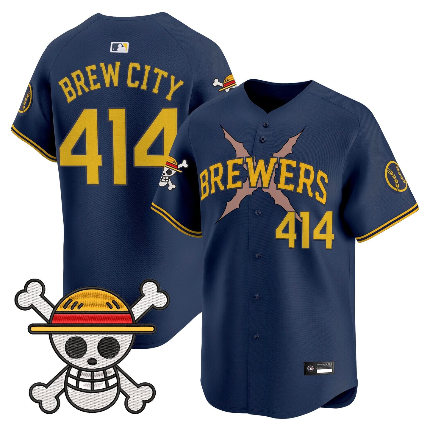 Milwaukee Brewers x One Piece Vapor Premier Limited Jersey - Stitched