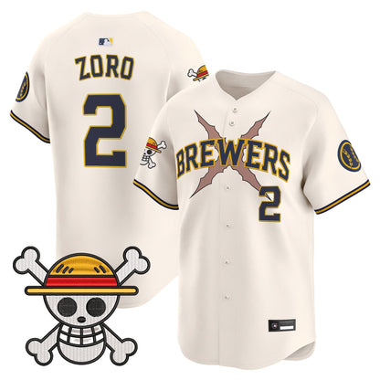 Milwaukee Brewers x One Piece Vapor Premier Limited Jersey - Stitched