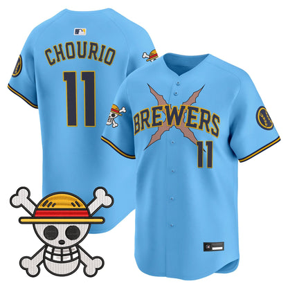 Milwaukee Brewers x One Piece Vapor Premier Limited Jersey - Stitched