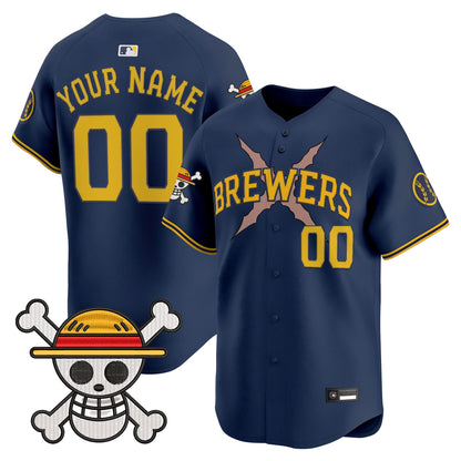 Milwaukee Brewers x One Piece Vapor Premier Limited Custom Jersey - Stitched