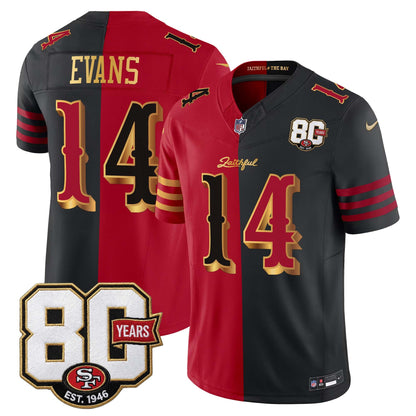 Men's San Francisco 49ers 80th Anniversary Patch Vapor Limited Jersey - Rivalries Edition - All Stitched