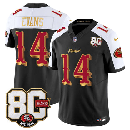 Men's San Francisco 49ers 80th Anniversary Patch Vapor Limited Jersey - Rivalries Edition - All Stitched